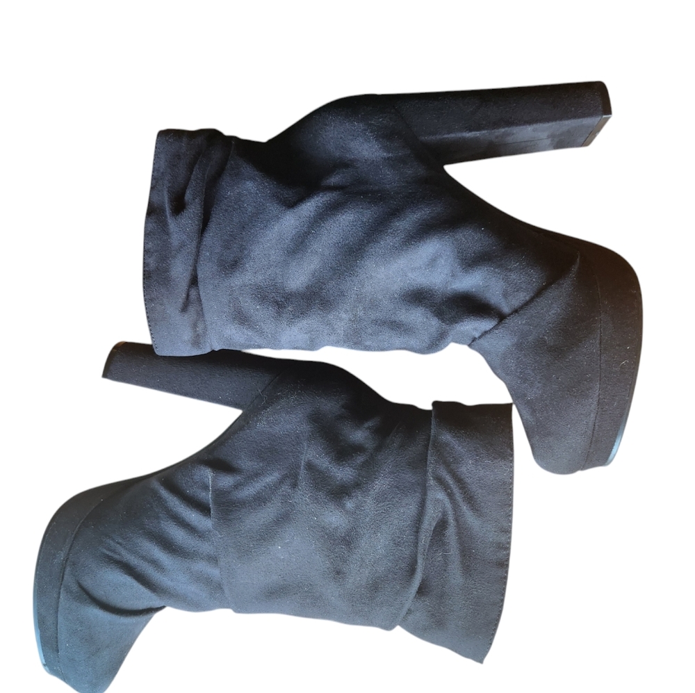 Michael Antonio Black Suede Heeled Boots